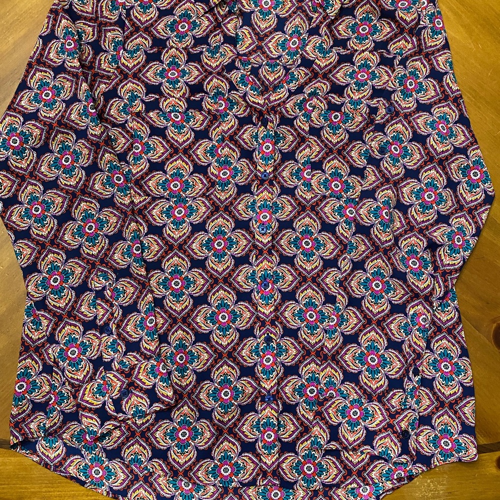 Express Colorful Patterned Long Sleeve Shirt